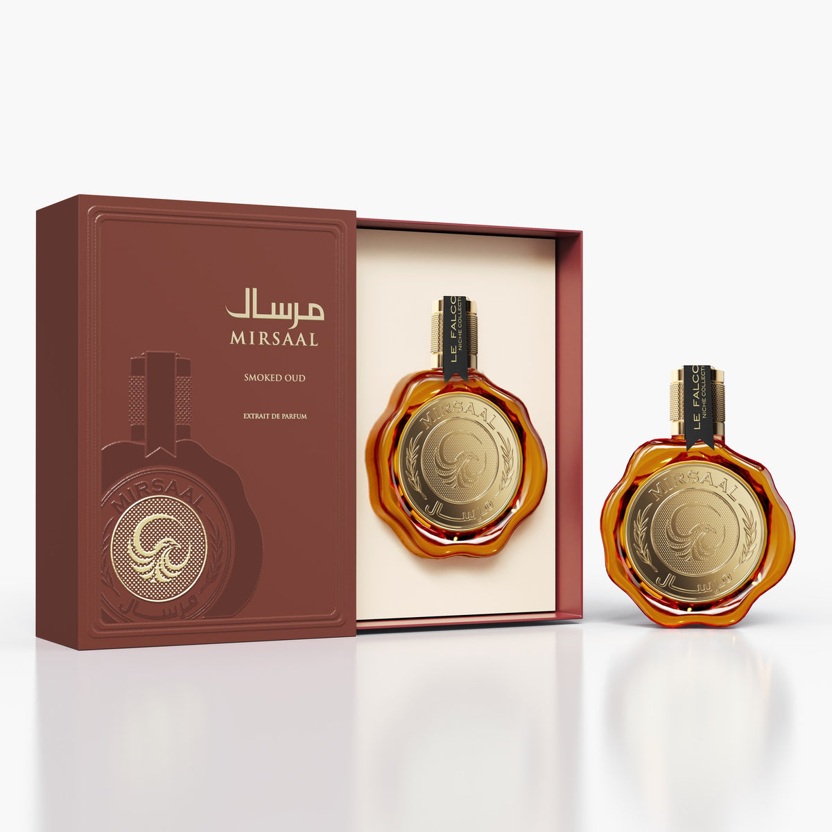 Le Falcone Mirsaal Smoked Oud Extrait de Parfum with gift box